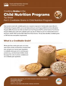 Creditable Grains Tip Sheet