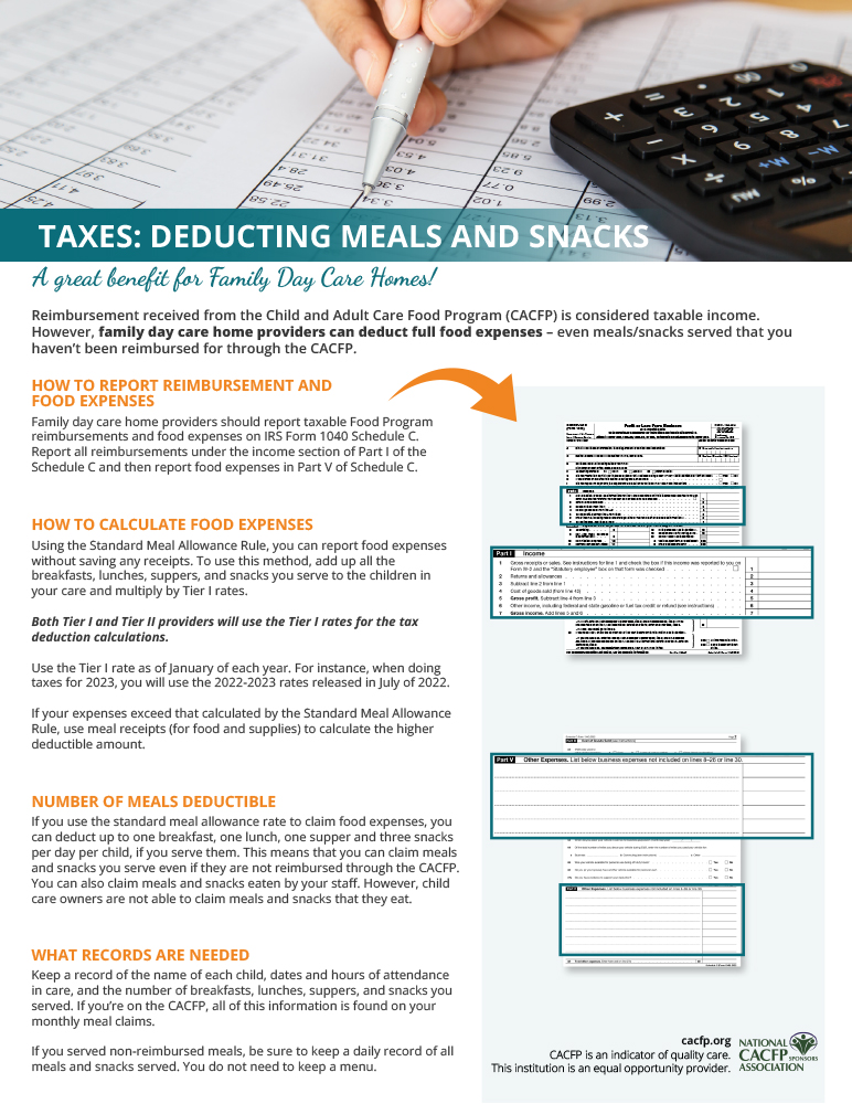 Deducting Meals and Snacks