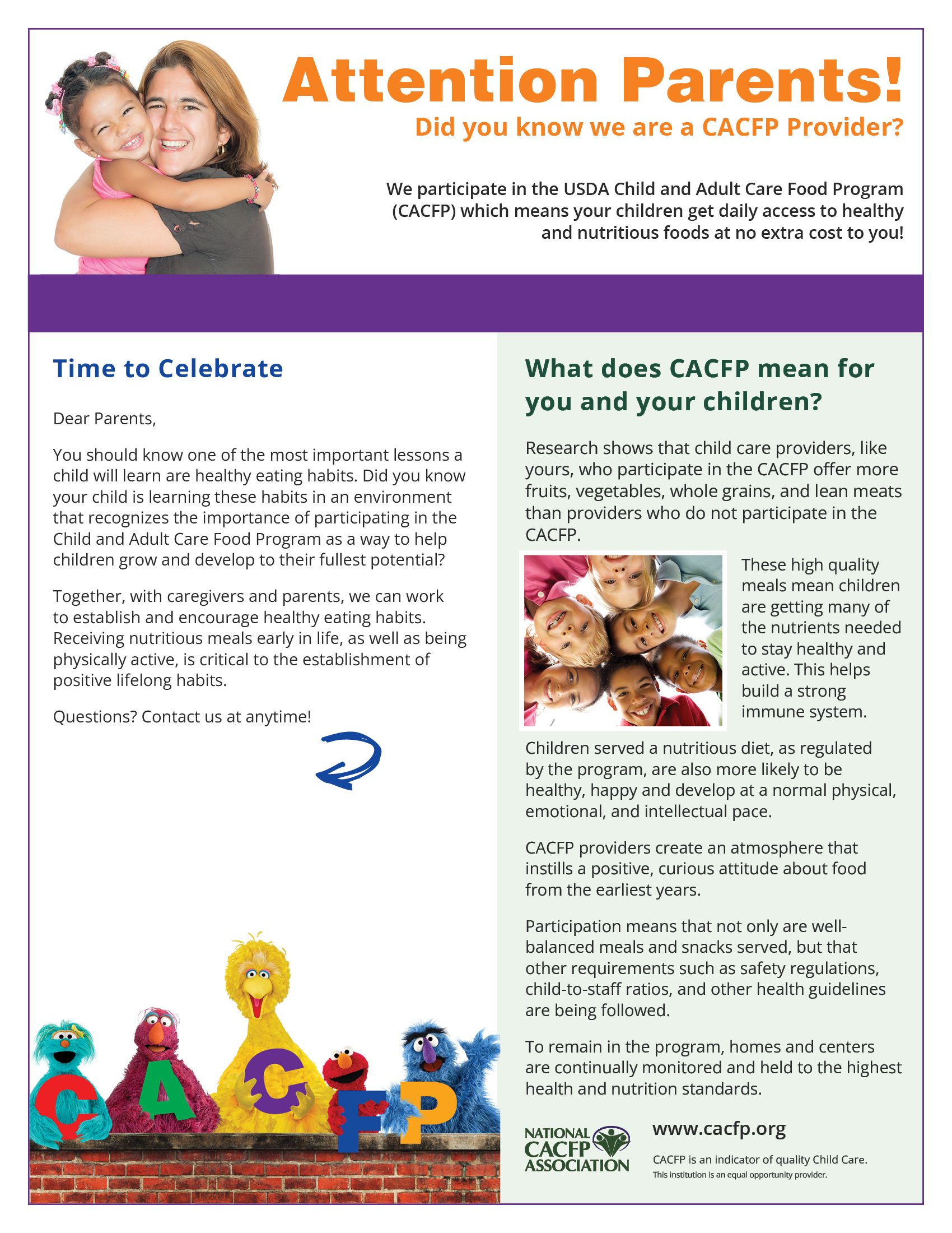 SSIC Parent Newsletter Templates EN-SP cacfp.org